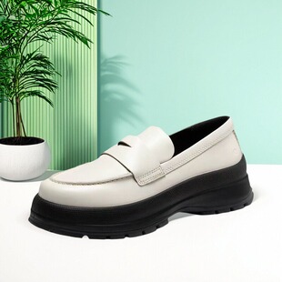 商场撤柜女鞋倪妮同款真皮厚底欧若风时尚乐福鞋 踪迹30 220723