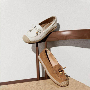 女鞋 商场同款 9UA28 单鞋 休闲复古一脚蹬平底鞋 2026新款 复古渔夫鞋