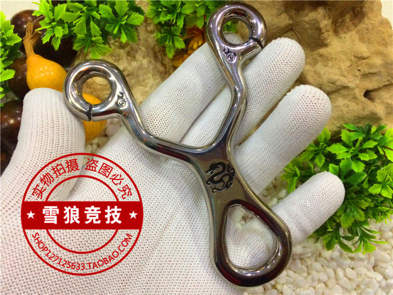 高端钛合金柳浪弹弓TC21无极圆眼直板数控雕花龙腾无贴片传统弹工