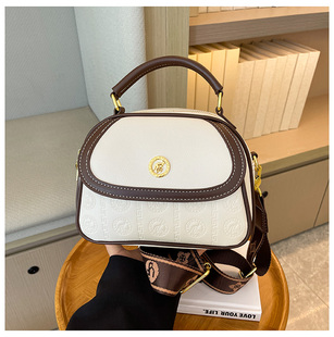 吉尼斯袋鼠2024新款时尚真皮女士手提包百搭中包单肩斜挎包