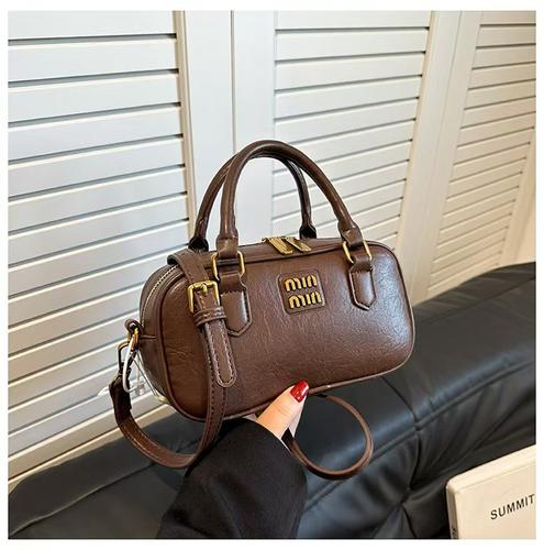 MK DA MK DA百搭通用款女包单肩包潮春夏波士顿包拉链车缝线