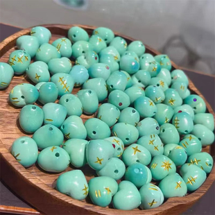 菱镁矿爱心精工镶嵌diy配件文玩佛珠手串时尚配饰隔珠串珠饰品