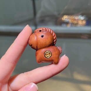 雷击木马上有钱 手工diy配件吊坠挂件手链串珠文玩手串配饰品