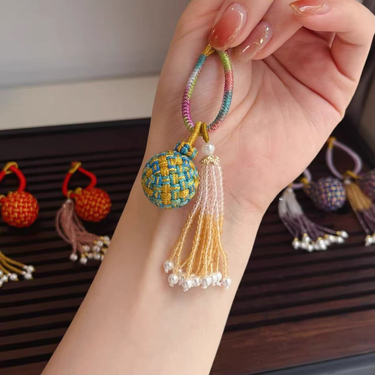 手工编织有球必应转运球包挂饰品挂件包挂流苏DIY时尚潮流
