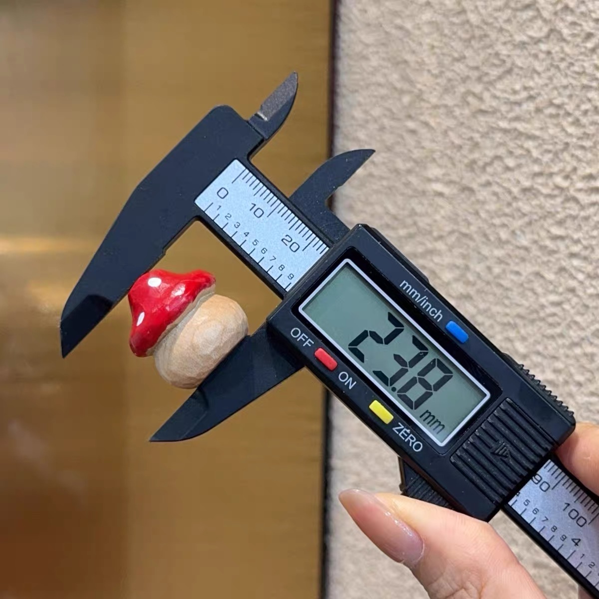 桃木彩绘毒蘑菇diy配件手工编绳手链串珠项链挂件文玩手串配饰品