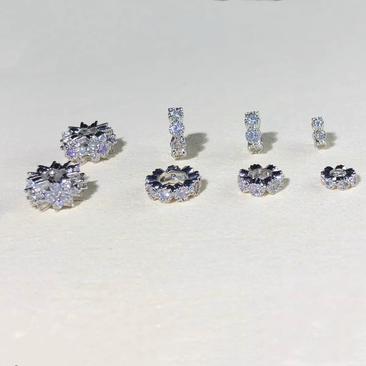 强保色白金色水晶配件梅花隔珠经典隔片diy手工手链串珠配件饰品