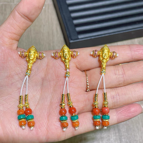 沙金红玛瑙万能轴套装顶腰珠隔珠三通百搭套装星月菩提金刚108珠