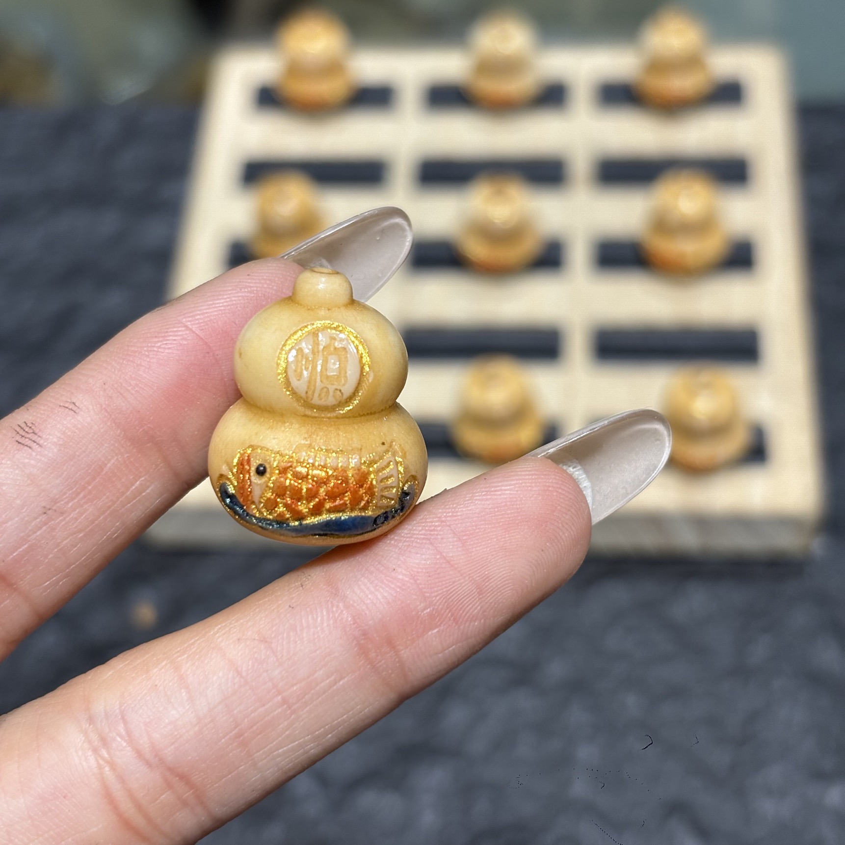 象牙果根付葫芦diy配件手工材料编织手绳手链串珠挂件手串文玩