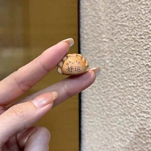 黄金檀暴富饺子榉木好运饺子 diy配件项链手串文玩佛珠配饰