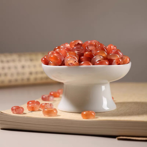 天然南红无优化小跑环配件手工diy文玩水晶时尚串珠配饰随机发哦