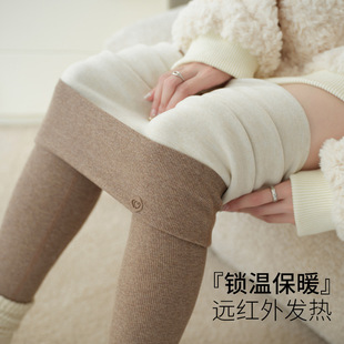 加绒打底裤女秋冬季外穿高腰棉质紧身裤不起球灰色弹力显瘦螺纹裤