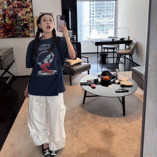 SAINT米奇卡通印花vintage短袖