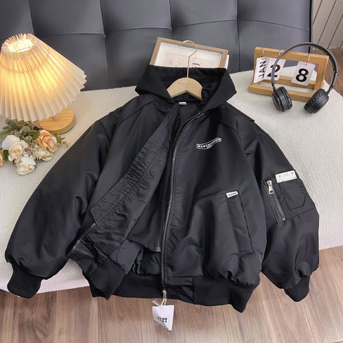 海洋家特价童装 男女童中大童潮款外套儿童秋冬季夹棉加厚夹克衫