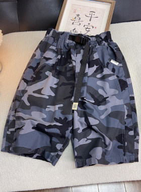 海洋家特价童装男女童夏款迷彩短裤中大童休闲五分裤儿童工装中裤