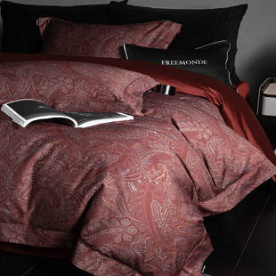 海岛长绒棉四件套全棉纯棉100轻奢高级感结婚a类被套床单床上用品