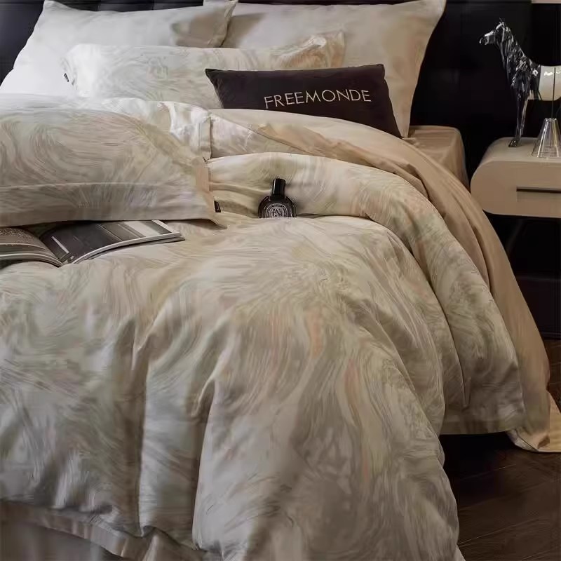 高端天丝棉磨毛四件套全棉纯棉100床上被套床单秋冬季加厚a类新款