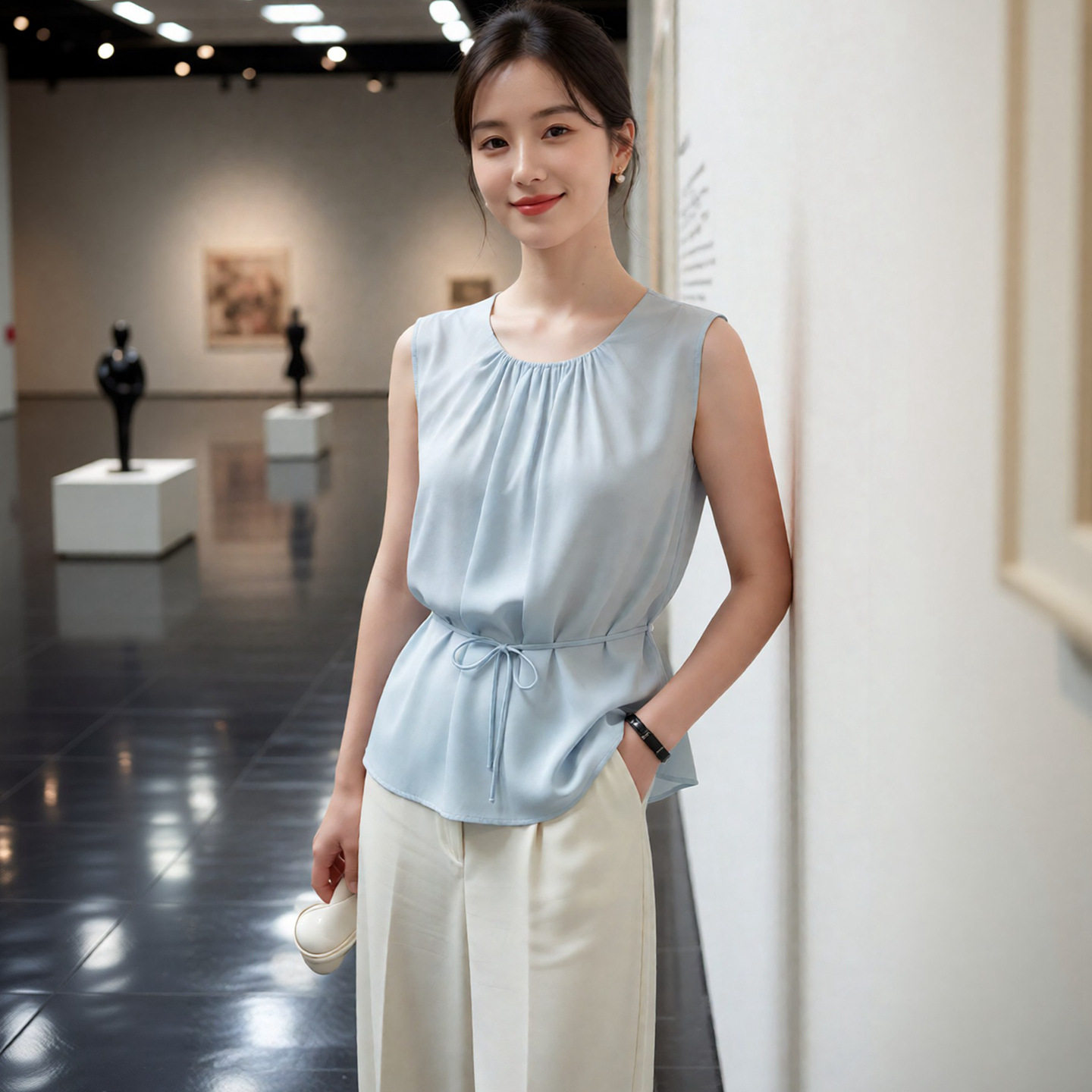 真丝衬衫背心女内搭无袖2026夏季新款圆领桑蚕丝打底小衫外穿上衣
