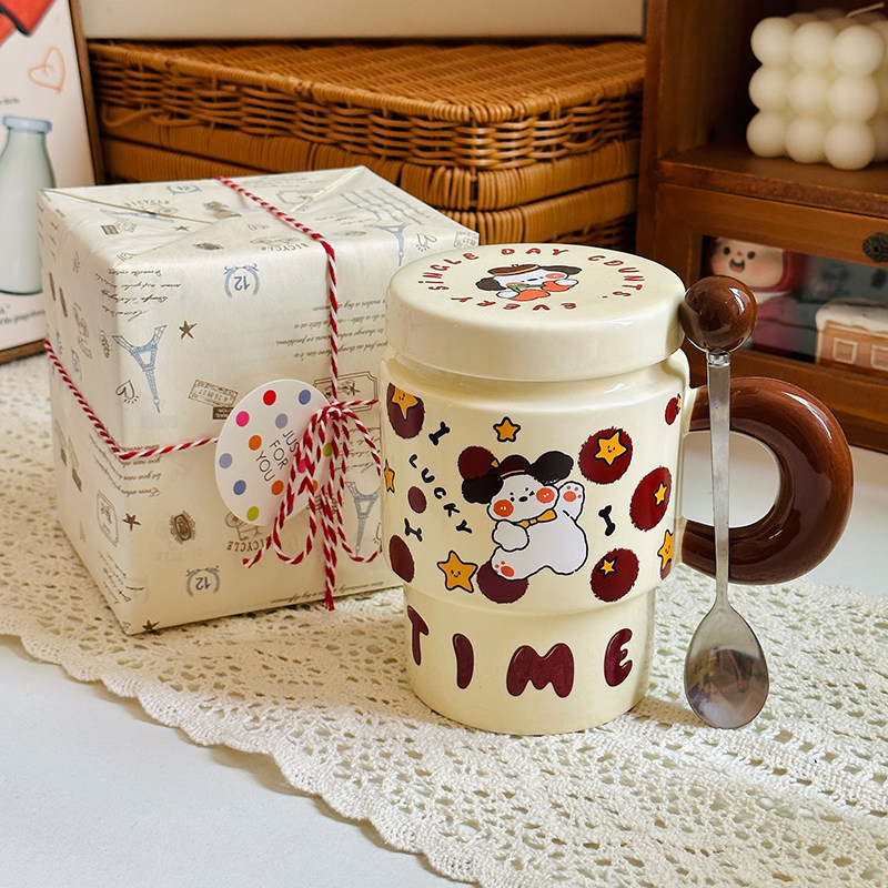 送女生带盖子马克杯高颜值实用型生日礼物可爱陶瓷喝水杯子伴手礼,餐饮具,马克杯,淘宝优惠券,粉丝福利购,淘宝优惠卷