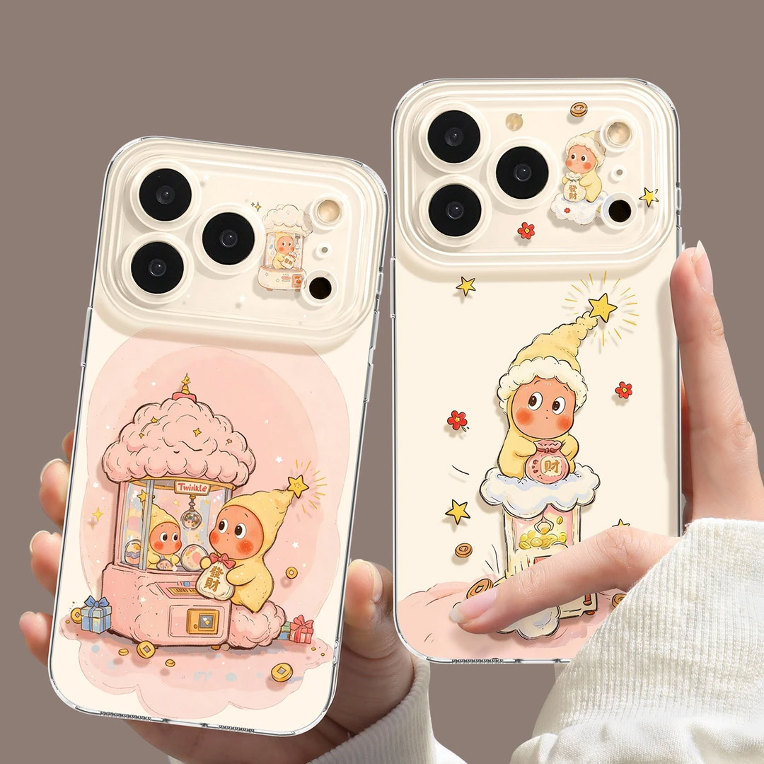 娃娃机公仔适用苹果17/16promax手机壳iPhone15华为mate70pro透明Pura80荣耀500女reno15保护套vivos50小米17