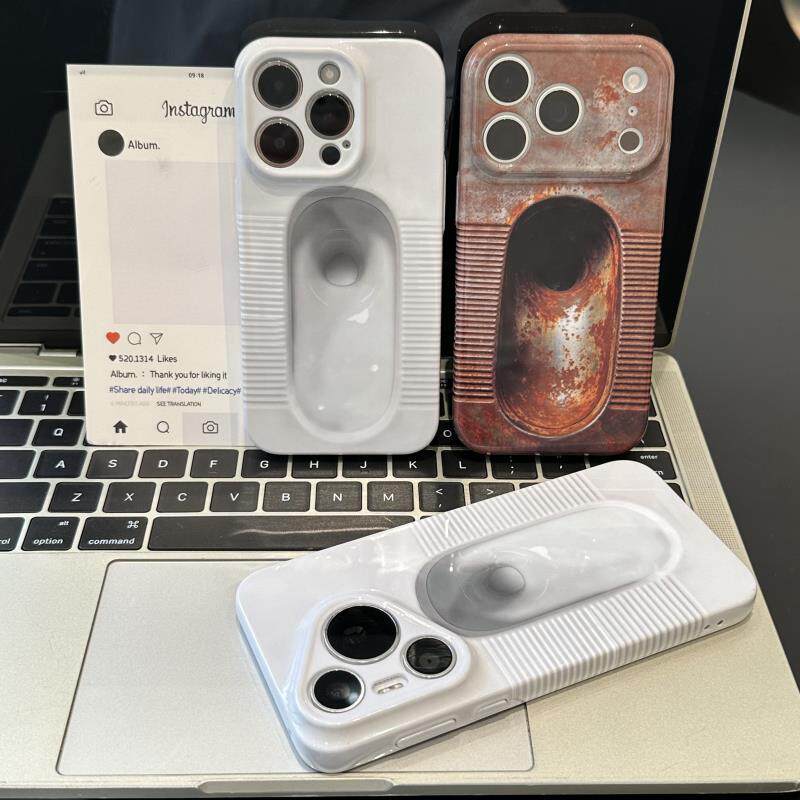 趣味蹲便器适用苹果17/16promax手机壳华为Mate80pro菲林Pura90荣耀500创意OPPOReno15全包VIVOX300硬小米17