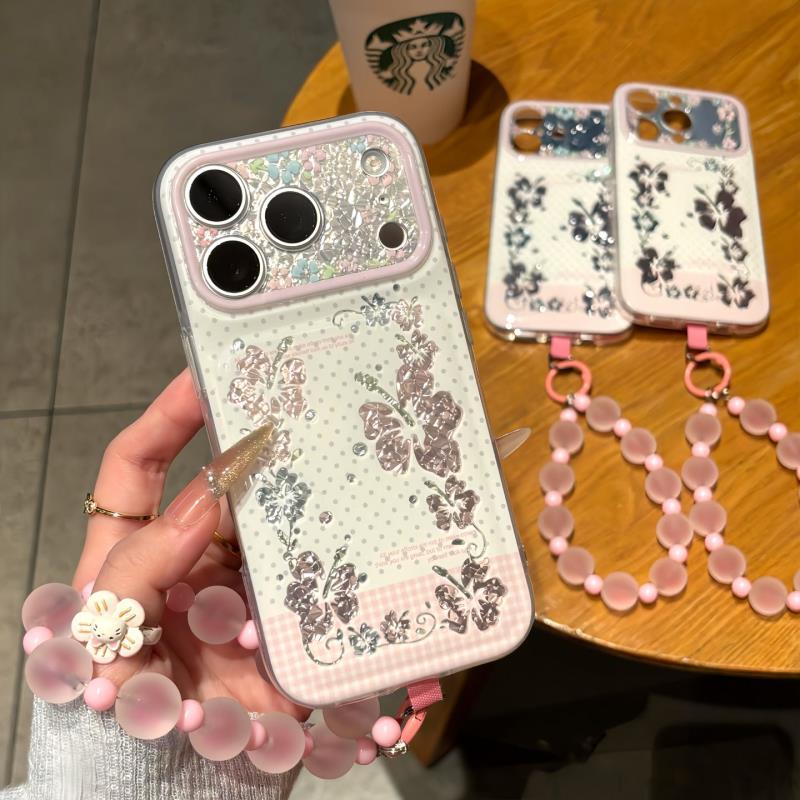 唯美鎏金百合花适用苹果iphone手机壳新款17promax高级感17小清新创意16好看个性15全包防摔16pro小众女链条