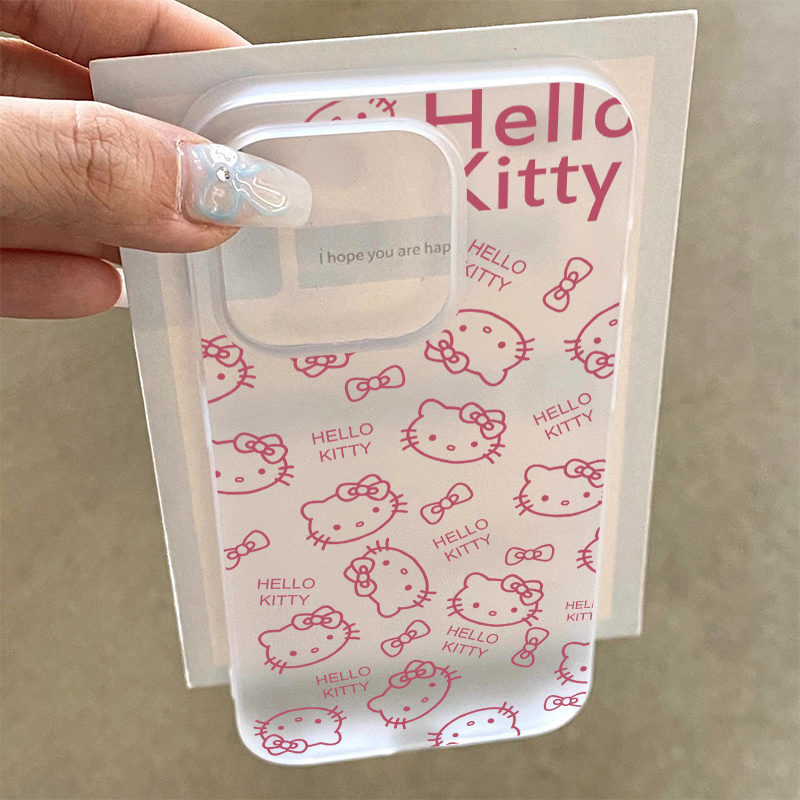 卡通可爱kitty猫少女心适用苹果16promax手机壳iPhone15pro日韩13新款女12小众11网红14创意16Pro防摔保护套