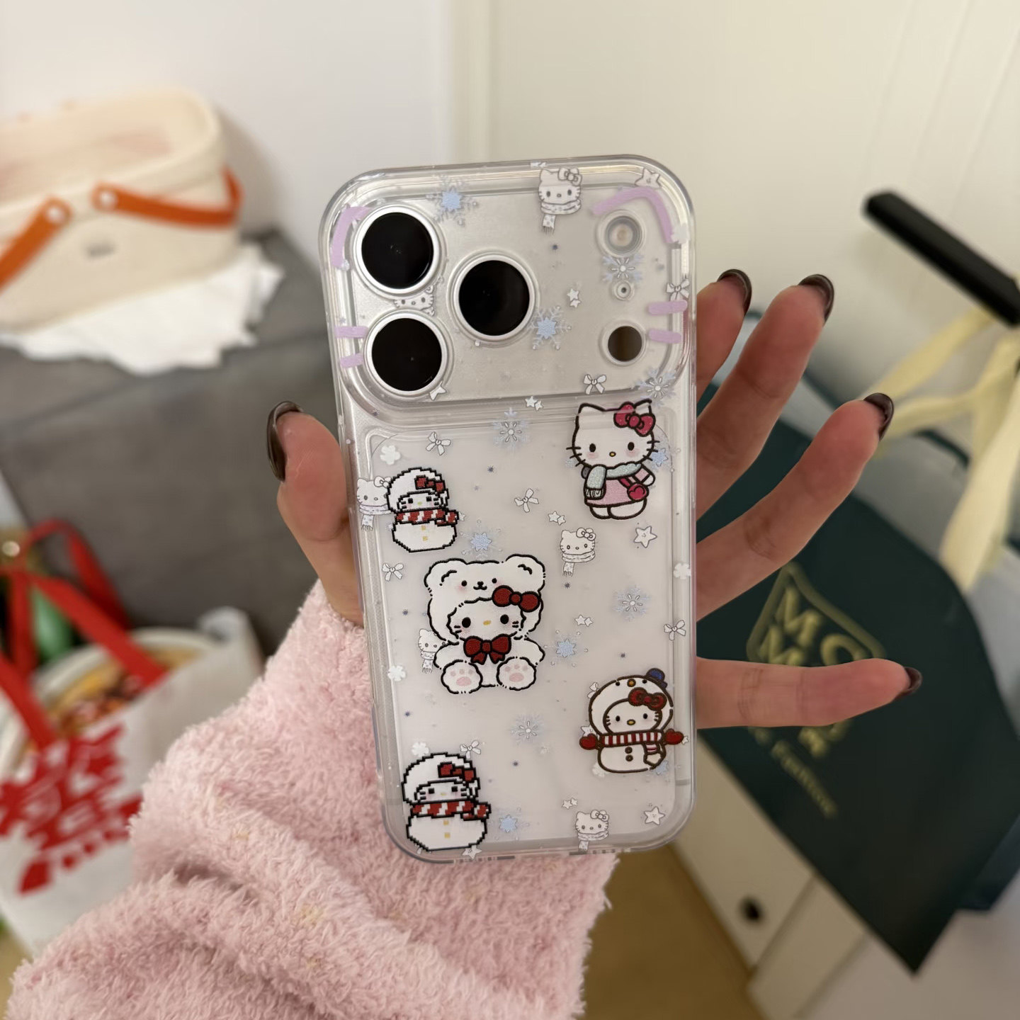 雪人小小Kitty适用苹果17/16promax手机壳iPhone15华为mate60pro透明Pura70荣耀300女reno13保护套s20小米17