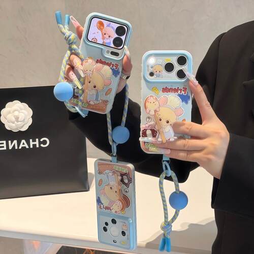 料理鼠王旋转支架挂绳适用iPhone17promax手机壳苹果1615华为mate80小米17Pura90k90reno16x300oppofindx9s60