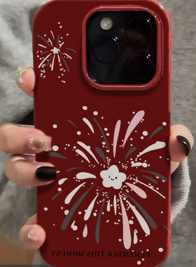 新年烟花适用苹果16promax手机壳iPhone17pro红色ip15pro马年14女13卡通xsmax新款12防摔11硅胶xr保护套17Air