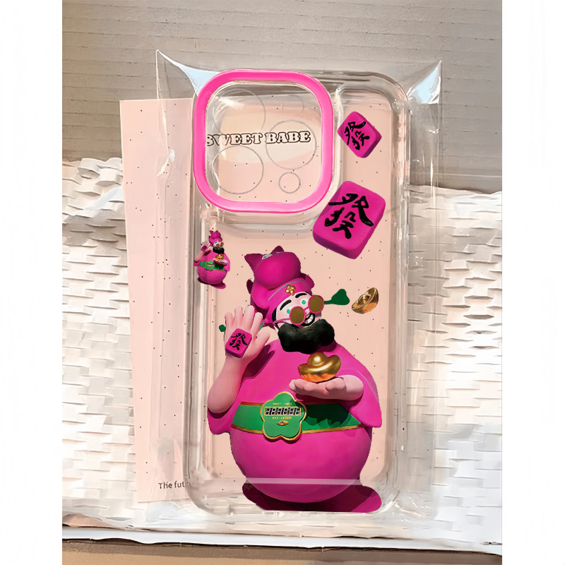金元宝财神發适用苹果17/16promax手机壳iPhone15华为mate60pro透明Pura70荣耀300女reno13保护套s20软小米17