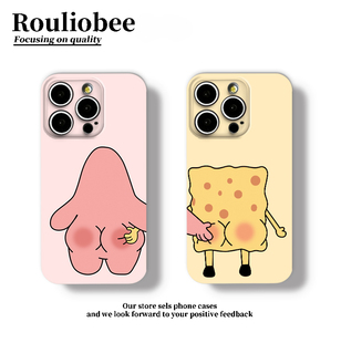 抓屁屁派大星适用苹果17promax手机壳iphone16华为mate60pro菲林Pura70荣耀300女reno13保护套vivos20小米15