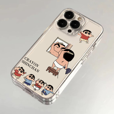梳头蜡笔小新适用iphone15手机壳苹果16promax保护套华为Mate70PRO透明S20小米15防摔Reno13红米K80软荣耀300