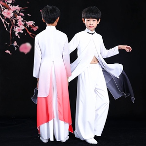 男女儿童古典演出服飘逸中国风太极舞蹈服水墨舞剑少年强万疆舞服