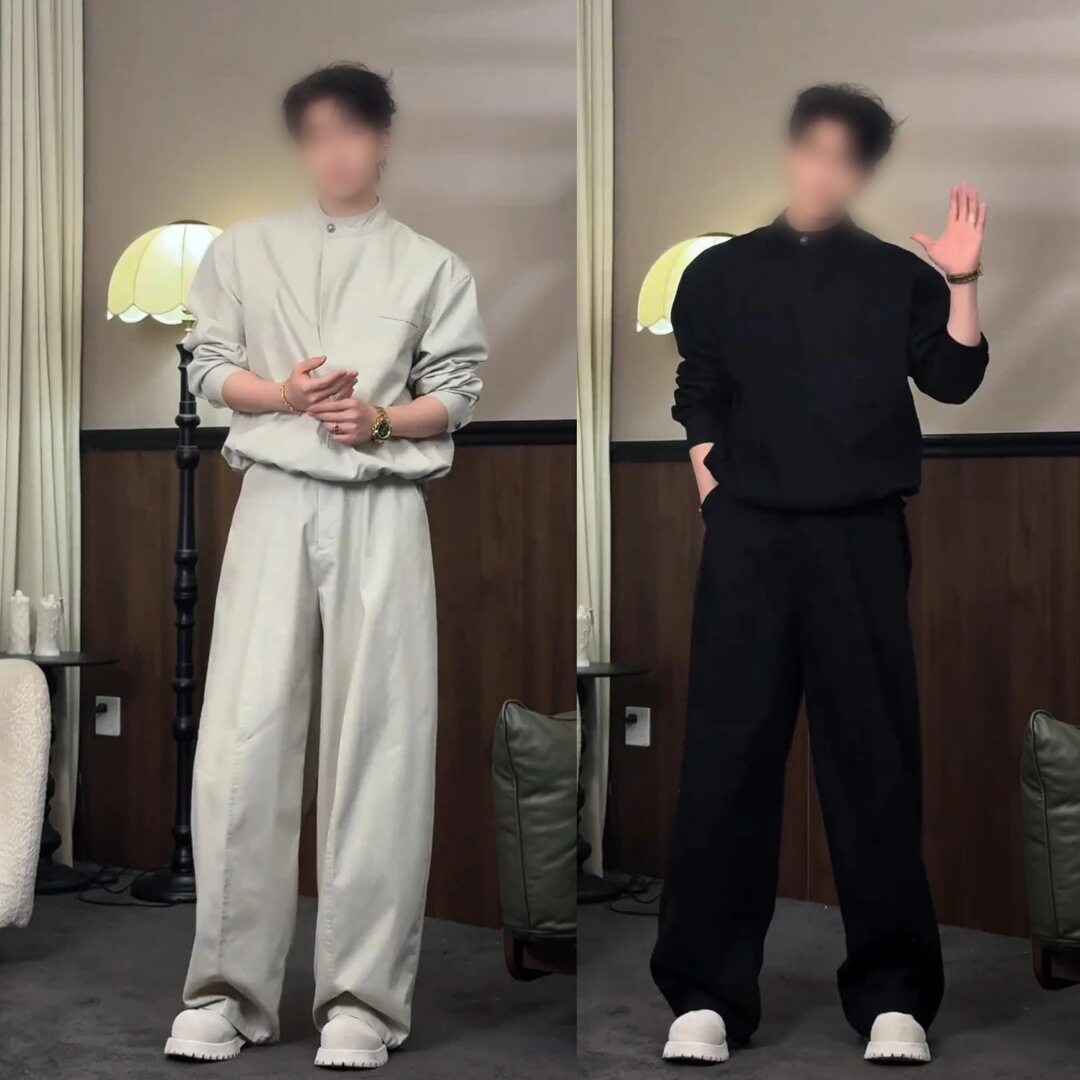 春季老钱风高级感休闲套装男士韩休闲运动套装