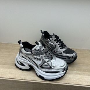 欧洲站厚底老爹鞋女款2026春季学生增高女鞋百搭透气休闲运动鞋