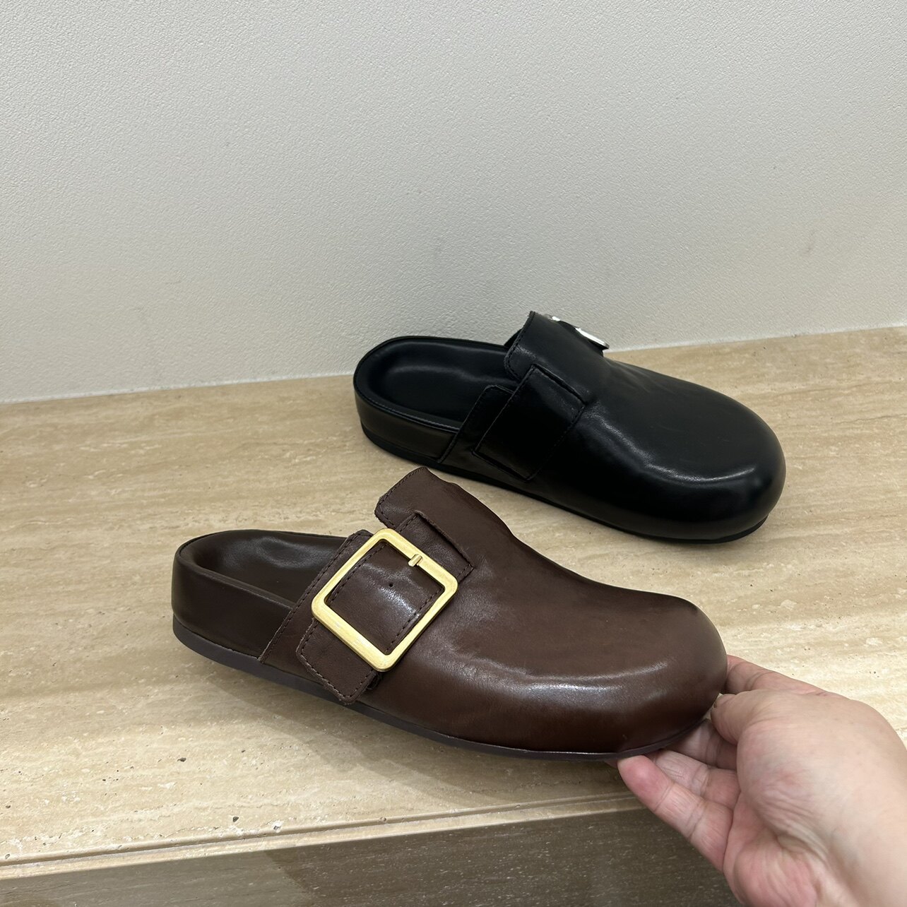 欧洲站韩版皮面包头勃肯鞋拖2026春百搭休闲舒适洋气ins潮勃肯鞋