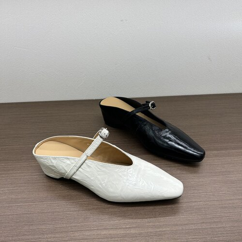 欧洲站内增高鞋子法式玛丽珍半拖鞋单鞋春夏一脚蹬女鞋包头凉拖鞋