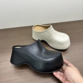 托外穿包头半拖鞋 松糕厚底小个子胎牛纯皮凉鞋 新款 欧洲站2026夏季