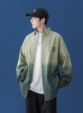 「设计师品牌」26 春季新款吊染刺绣宽松情侣衬衫