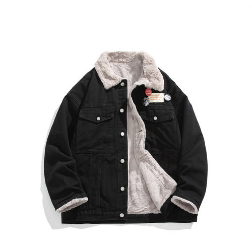 「设计师品牌」棉服男冬季棉衣外套羊羔绒翻领加厚毛领保暖外套