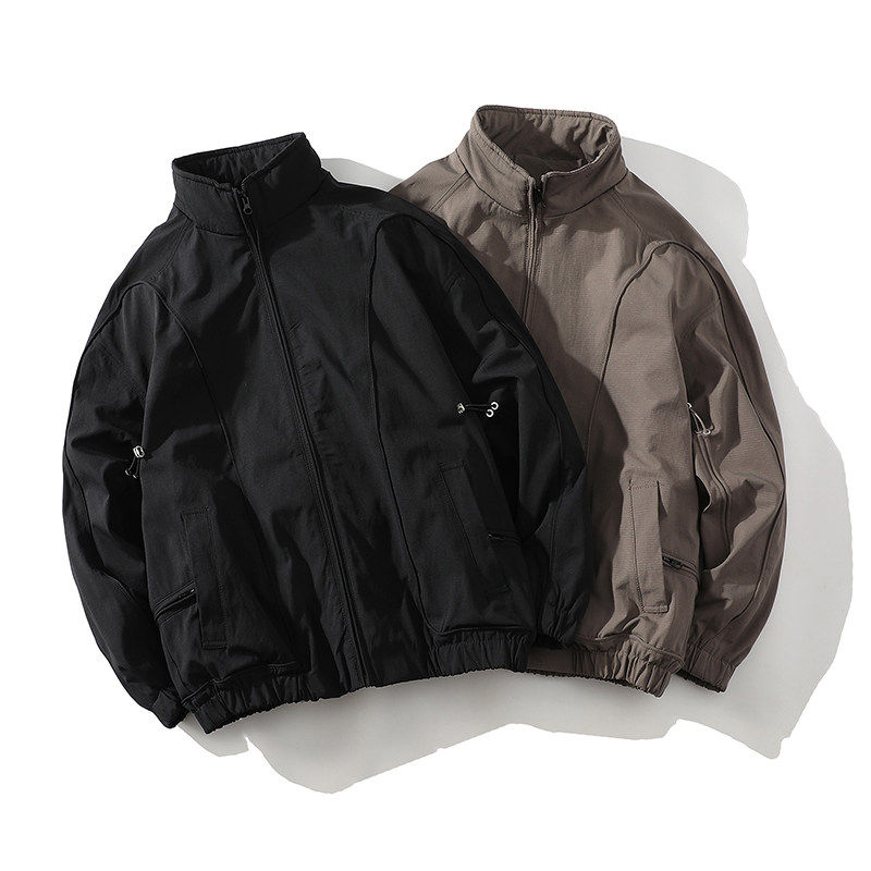 「设计师品牌」 春季上新立领美式短款痞帅飞行员夹克外套男