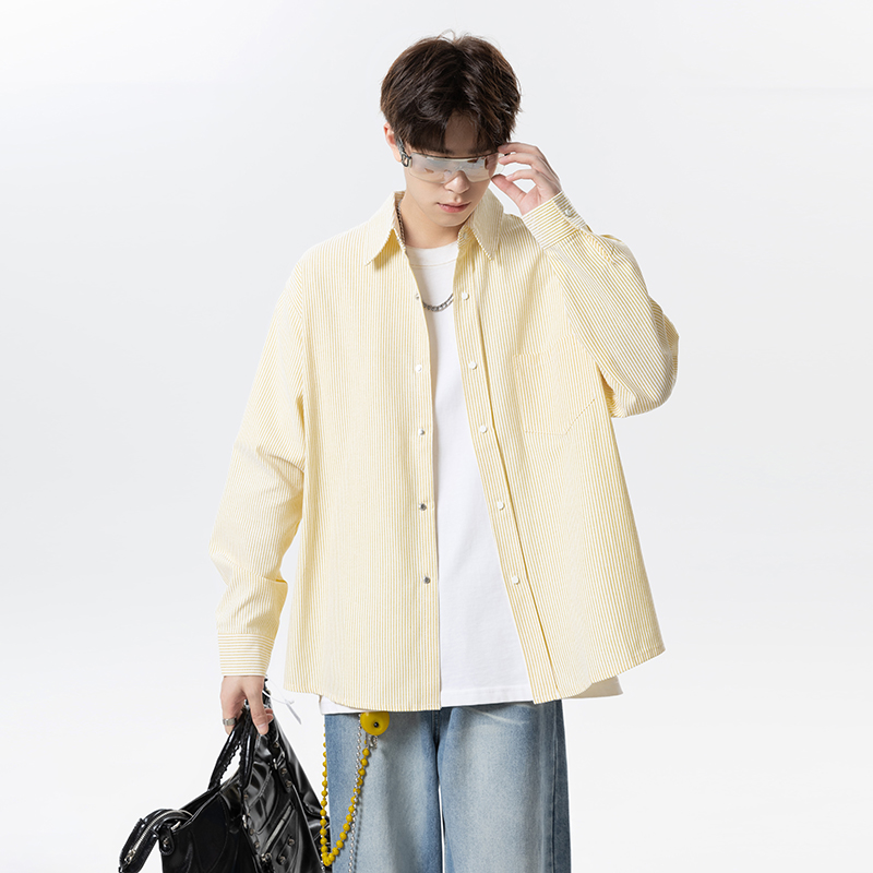 「设计师品牌」多巴胺小兔子条纹长袖衬衫男女