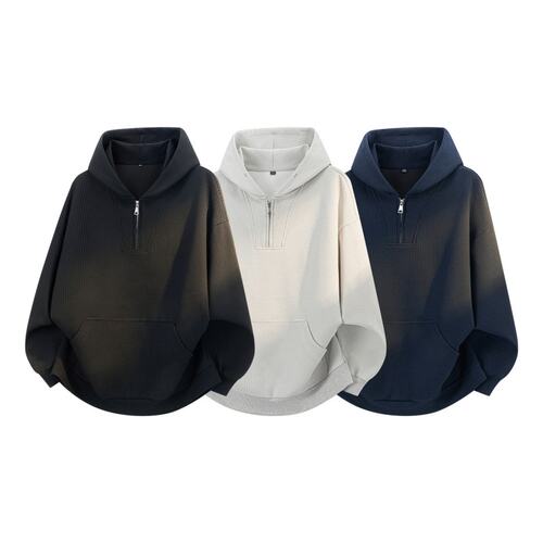 「设计师品牌」大码M-8XL重磅连帽卫衣男休闲潮流外套