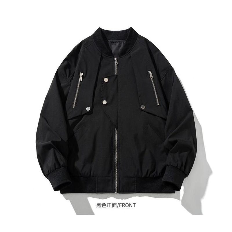 美式高街工装外套男春秋季薄款情侣休闲棒球服潮牌复古飞行员夹克