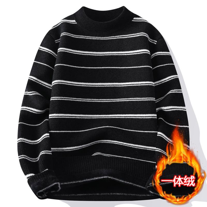 「设计师品牌」秋冬新款休闲毛衣男士时尚长袖宽松针织衫上衣