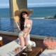 泳衣女2025新款 比基尼三件套性感纯欲长裙泡温泉度假沙滩海边度假