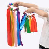 幼儿园轻器械早操道具儿童舞蹈道具弹力松紧圈彩带表演运动会道具