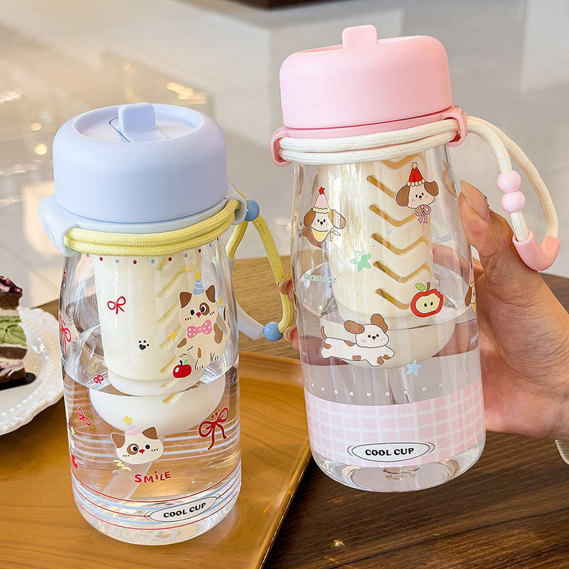 萌宠甜甜吸管塑料杯儿童