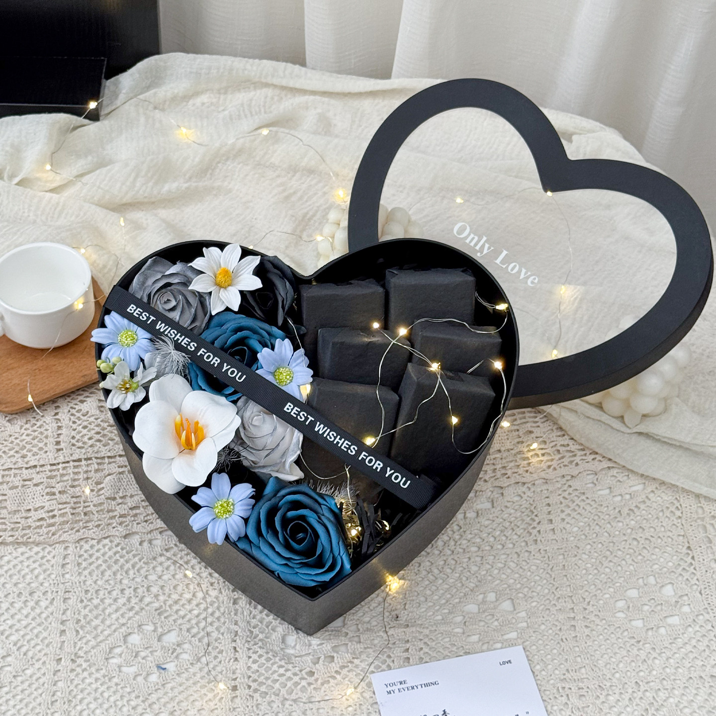 七夕情人节成品仿真花礼盒