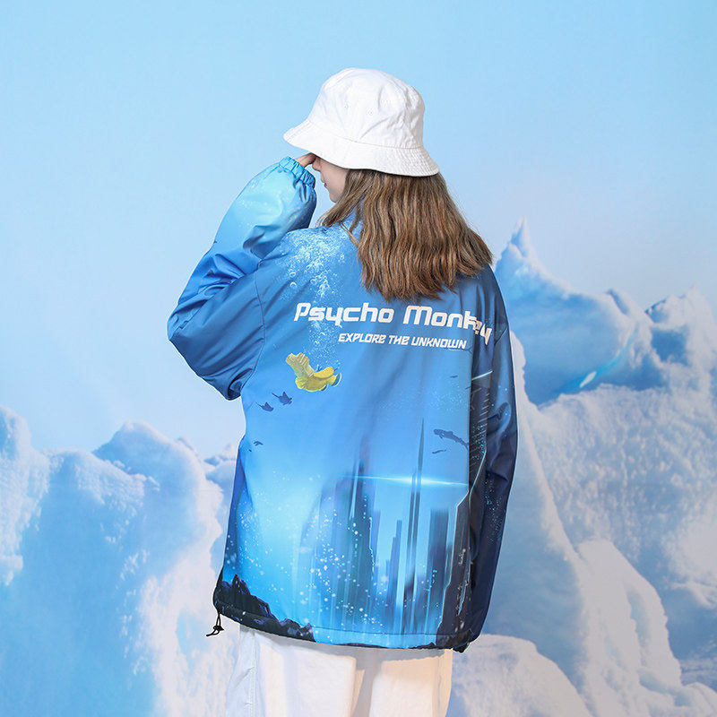 PCMY亚特兰蒂斯羊羔绒夹克男女情侣宽松秋冬立领保暖拉链外套棉服